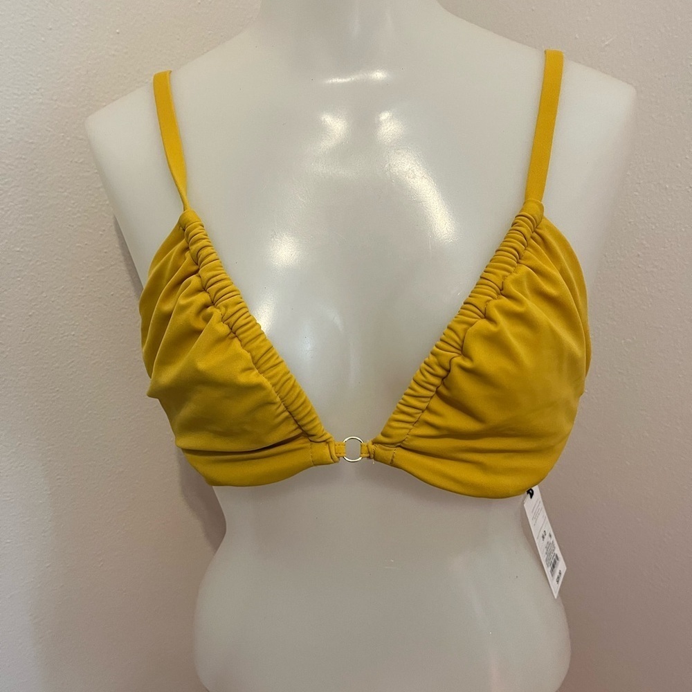 Shade & Shore Mustard Yellow Bikini Top size 36D